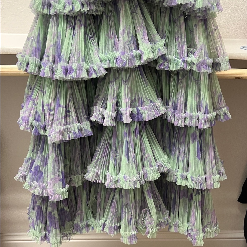 Hutch Giada Floral Mesh Ruffle Gown - Picture 9 of 14